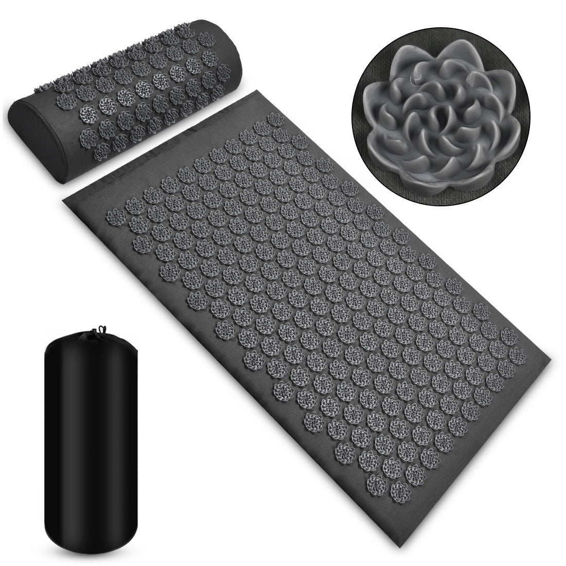 Daily Tension Relief with Acupressure Massage Mat and Pillow
