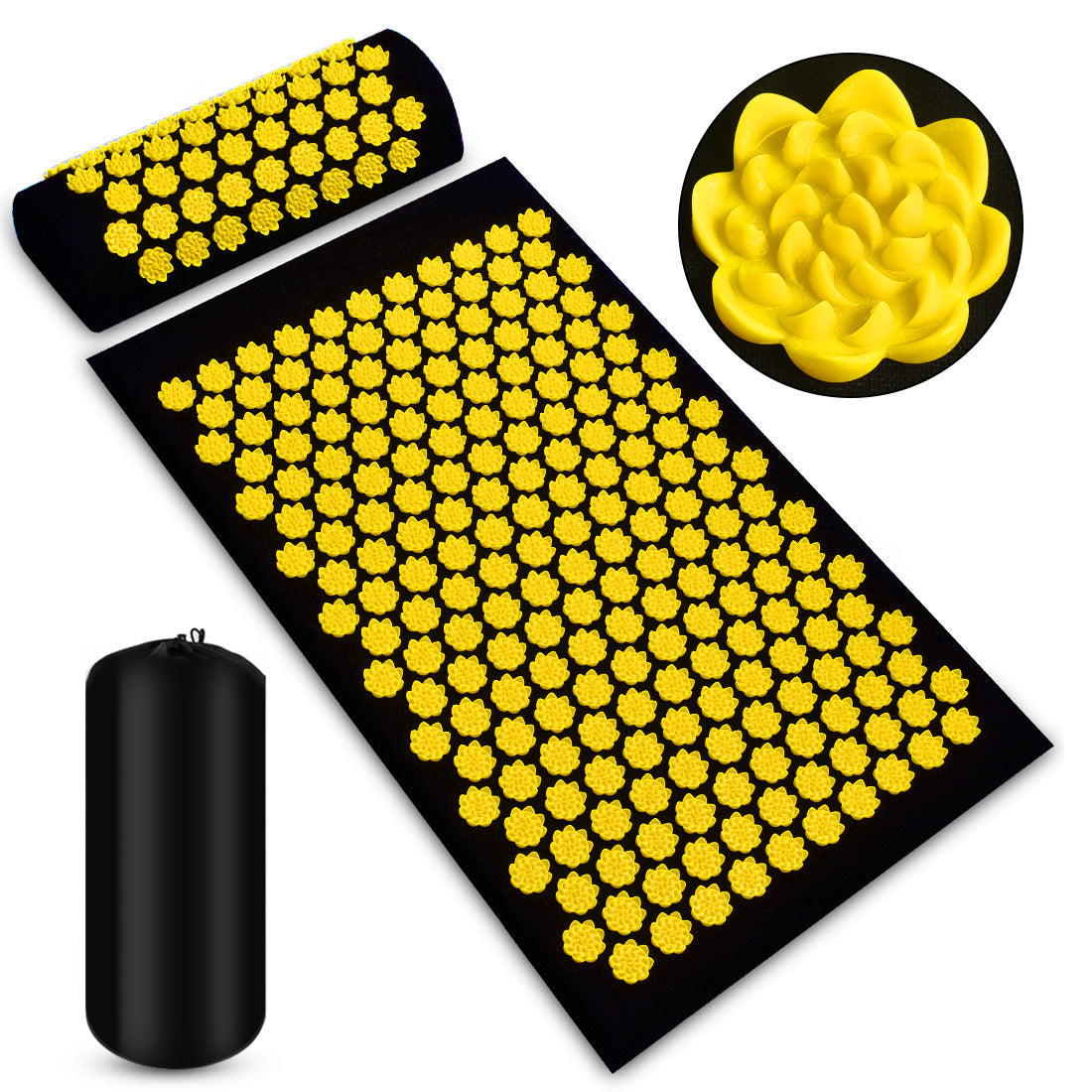 Daily Tension Relief with Acupressure Massage Mat and Pillow