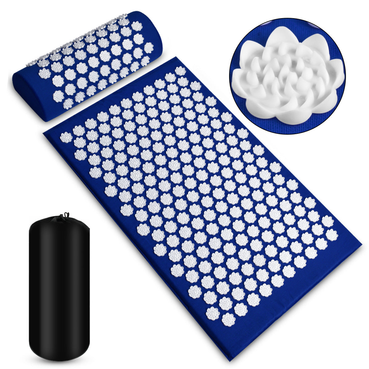 Daily Tension Relief with Acupressure Massage Mat and Pillow