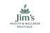 Create logo. Dropshipping. Store name 'Jim's Health & Wellness Boutique'. Without the word 'Dropshipping'.